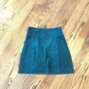 Teal corduroy skirt